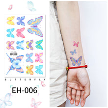 Load image into Gallery viewer, Butterfly Tattoo Sticker Waterproof Children's Colorful Cartoon Flower Butterfly Tattoo Sticker Cute Colorful Tattoo Sticker