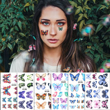 Load image into Gallery viewer, Butterfly Tattoo Sticker Waterproof Children's Colorful Cartoon Flower Butterfly Tattoo Sticker Cute Colorful Tattoo Sticker