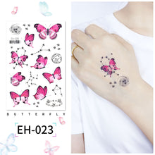 Load image into Gallery viewer, Butterfly Tattoo Sticker Waterproof Children's Colorful Cartoon Flower Butterfly Tattoo Sticker Cute Colorful Tattoo Sticker