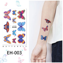Load image into Gallery viewer, Butterfly Tattoo Sticker Waterproof Children's Colorful Cartoon Flower Butterfly Tattoo Sticker Cute Colorful Tattoo Sticker