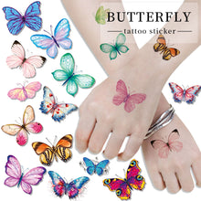 Load image into Gallery viewer, Butterfly Tattoo Sticker Waterproof Children's Colorful Cartoon Flower Butterfly Tattoo Sticker Cute Colorful Tattoo Sticker