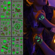 Load image into Gallery viewer, Nightglow Tattoo Sticker Waterproof Party Candy Donut Children's Cartoon Tattoo Sticker Cute Children Tattoo Sticker