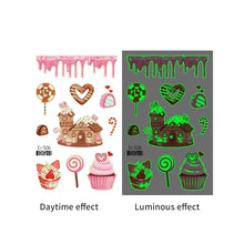 Load image into Gallery viewer, Nightglow Tattoo Sticker Waterproof Party Candy Donut Children's Cartoon Tattoo Sticker Cute Children Tattoo Sticker