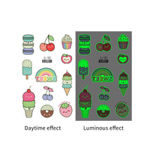 Load image into Gallery viewer, Nightglow Tattoo Sticker Waterproof Party Candy Donut Children's Cartoon Tattoo Sticker Cute Children Tattoo Sticker