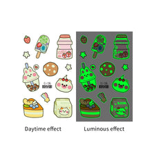 Load image into Gallery viewer, Nightglow Tattoo Sticker Waterproof Party Candy Donut Children's Cartoon Tattoo Sticker Cute Children Tattoo Sticker