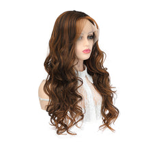 Load image into Gallery viewer, Forehead Lace Large Wave Wig High Temperature Silk Long Curly Hair Invisible Fluffy Full Top Wig Synthetic Hair Extensions