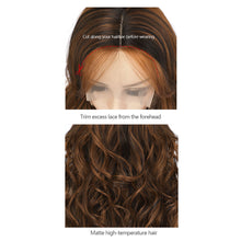 Load image into Gallery viewer, Forehead Lace Large Wave Wig High Temperature Silk Long Curly Hair Invisible Fluffy Full Top Wig Synthetic Hair Extensions