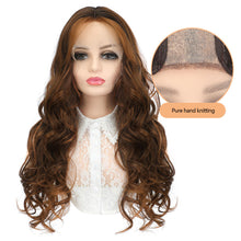 Load image into Gallery viewer, Forehead Lace Large Wave Wig High Temperature Silk Long Curly Hair Invisible Fluffy Full Top Wig Synthetic Hair Extensions