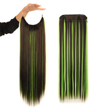 Load image into Gallery viewer, One Piece 5-clip Synthetic Straight Hair Wig Adjustable Fish Wire Colorful Wig Hair Piece Invisible Hair Extensions for Women