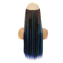 Load image into Gallery viewer, One Piece 5-clip Synthetic Straight Hair Wig Adjustable Fish Wire Colorful Wig Hair Piece Invisible Hair Extensions for Women