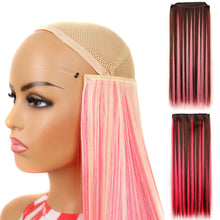 Load image into Gallery viewer, One Piece 5-clip Synthetic Straight Hair Wig Adjustable Fish Wire Colorful Wig Hair Piece Invisible Hair Extensions for Women