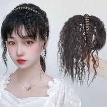 Load image into Gallery viewer, Hairpin Bangs Wig Piece Increase Hair Volume Corn Perm Curly Hair High Temperature Silk Synthetic Wig Piece for Women