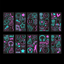 Load image into Gallery viewer, 10pcs/pack Night Glow Waterproof Tattoo Sticker Party Music Festival Fashion Tattoo Sticker Temporary Body Art Tattoo