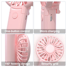 Load image into Gallery viewer, Handheld Mini Fan Portable Pocket Fan USB Charging Fan 3 Speeds Adujustable Summer Cooling Fan for Home Outdoor