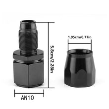 Load image into Gallery viewer, Black AN4/6/810/12 Aluminum Swivel Hose End Fitting Adapter Car Oil Fuel Line NPT Plug Straight 0°/45°/90°/180° Degree