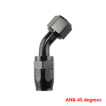 Load image into Gallery viewer, Black AN4/6/810/12 Aluminum Swivel Hose End Fitting Adapter Car Oil Fuel Line NPT Plug Straight 0°/45°/90°/180° Degree