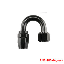 Load image into Gallery viewer, Black AN4/6/810/12 Aluminum Swivel Hose End Fitting Adapter Car Oil Fuel Line NPT Plug Straight 0°/45°/90°/180° Degree