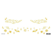 Load image into Gallery viewer, Waterproof Gold Face Tattoo Sticker Party Makeup Music Festival Tattoo Sticker Fashion Temporary Face Art Tattoo