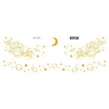 Load image into Gallery viewer, Waterproof Gold Face Tattoo Sticker Party Makeup Music Festival Tattoo Sticker Fashion Temporary Face Art Tattoo