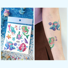 Load image into Gallery viewer, Waterproof Glitter Tattoo Sticker Cartoon Mermaid Unicorn Children Tattoo Sticker Cute Funny Body Art Tattoo