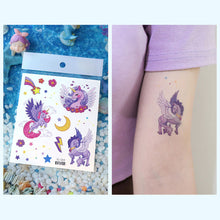 Load image into Gallery viewer, Waterproof Glitter Tattoo Sticker Cartoon Mermaid Unicorn Children Tattoo Sticker Cute Funny Body Art Tattoo