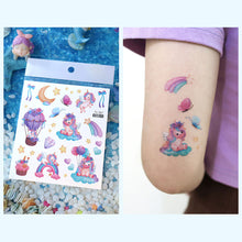 Load image into Gallery viewer, Waterproof Glitter Tattoo Sticker Cartoon Mermaid Unicorn Children Tattoo Sticker Cute Funny Body Art Tattoo