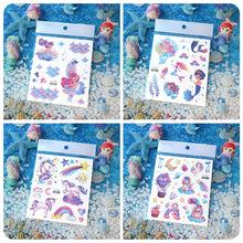 Load image into Gallery viewer, Waterproof Glitter Tattoo Sticker Cartoon Mermaid Unicorn Children Tattoo Sticker Cute Funny Body Art Tattoo