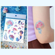 Load image into Gallery viewer, Waterproof Glitter Tattoo Sticker Cartoon Mermaid Unicorn Children Tattoo Sticker Cute Funny Body Art Tattoo