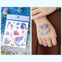 Load image into Gallery viewer, Waterproof Glitter Tattoo Sticker Cartoon Mermaid Unicorn Children Tattoo Sticker Cute Funny Body Art Tattoo
