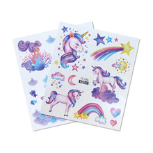 Load image into Gallery viewer, Waterproof Glitter Tattoo Sticker Cartoon Mermaid Unicorn Children Tattoo Sticker Cute Funny Body Art Tattoo