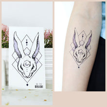 Load image into Gallery viewer, Waterproof Fresh Tattoo Sticker Black White Solid Cartoon Animal Tattoo Sticker Creative Body Art Tattoo Sticker