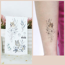 Load image into Gallery viewer, Waterproof Fresh Tattoo Sticker Black White Solid Cartoon Animal Tattoo Sticker Creative Body Art Tattoo Sticker