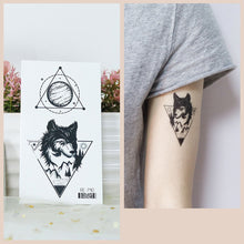 Load image into Gallery viewer, Waterproof Fresh Tattoo Sticker Black White Solid Cartoon Animal Tattoo Sticker Creative Body Art Tattoo Sticker