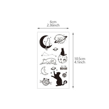 Load image into Gallery viewer, Waterproof Fresh Tattoo Sticker Black White Solid Cartoon Animal Tattoo Sticker Creative Body Art Tattoo Sticker