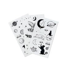 Load image into Gallery viewer, Waterproof Fresh Tattoo Sticker Black White Solid Cartoon Animal Tattoo Sticker Creative Body Art Tattoo Sticker