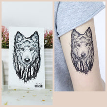 Load image into Gallery viewer, Waterproof Fresh Tattoo Sticker Black White Solid Cartoon Animal Tattoo Sticker Creative Body Art Tattoo Sticker