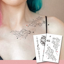 Load image into Gallery viewer, Waterproof Fresh Tattoo Sticker Black White Solid Cartoon Animal Tattoo Sticker Creative Body Art Tattoo Sticker