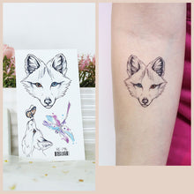 Load image into Gallery viewer, Waterproof Fresh Tattoo Sticker Black White Solid Cartoon Animal Tattoo Sticker Creative Body Art Tattoo Sticker