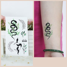Load image into Gallery viewer, Waterproof Fresh Tattoo Sticker Black White Solid Cartoon Animal Tattoo Sticker Creative Body Art Tattoo Sticker