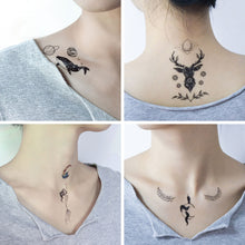 Load image into Gallery viewer, Waterproof Fresh Tattoo Sticker Black White Solid Cartoon Animal Tattoo Sticker Creative Body Art Tattoo Sticker