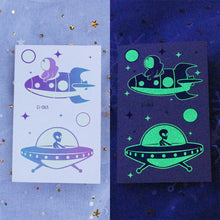 Load image into Gallery viewer, Waterproof Night Glow Tattoo Sticker Luminous Cartoon Space Tattoo Sticker Temporary Body Art Tattoo for Children