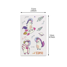 Load image into Gallery viewer, Waterproof Night Glow Tattoo Sticker Luminous Cartoon Space Tattoo Sticker Temporary Body Art Tattoo for Children