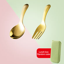 Load image into Gallery viewer, 1 Set 304 Stainless Steel Spoon Fork Portable Outdoor Camping Hiking Tableware Dessert Set Cooking Supplies