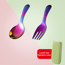 Load image into Gallery viewer, 1 Set 304 Stainless Steel Spoon Fork Portable Outdoor Camping Hiking Tableware Dessert Set Cooking Supplies