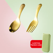 Load image into Gallery viewer, 1 Set 304 Stainless Steel Spoon Fork Portable Outdoor Camping Hiking Tableware Dessert Set Cooking Supplies