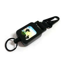 Load image into Gallery viewer, 1PC Outdoor Multi-Function Retractable Easy-To-Pull Buckle With Back Clip Wire Rope High Elastic Anti-Loss Key Chain--Black