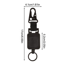 Load image into Gallery viewer, 1PC Outdoor Multi-Function Retractable Easy-To-Pull Buckle With Back Clip Wire Rope High Elastic Anti-Loss Key Chain--Black