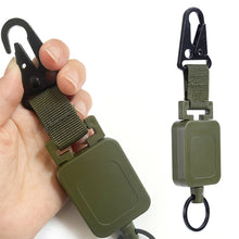 Load image into Gallery viewer, 1PC Outdoor Multi-Function Retractable Badge Reel Buckle With Back Clip Wire Rope High Elastic Anti-Theft Key Chain--Green