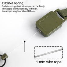Load image into Gallery viewer, 1PC Outdoor Multi-Function Retractable Badge Reel Buckle With Back Clip Wire Rope High Elastic Anti-Theft Key Chain--Green