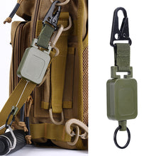 Load image into Gallery viewer, 1PC Outdoor Multi-Function Retractable Badge Reel Buckle With Back Clip Wire Rope High Elastic Anti-Theft Key Chain--Green